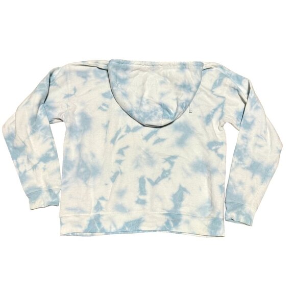 AC/DC TIE DYE HOODIE SIZE L WHITE BLUE FLEECE ROCK N ROLL MENS - Picture 4 of 4